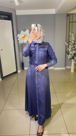 MİARUJ TAŞLI KOT ELBİSE