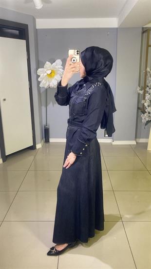 MİARUJ TAŞLI KOT ELBİSE