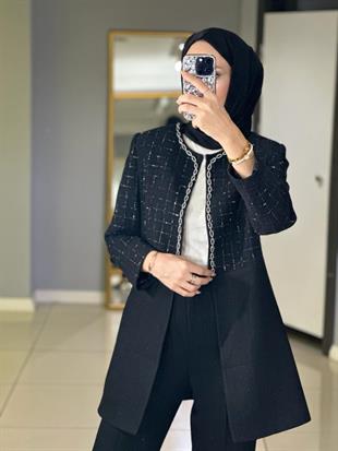 MİARUJ YAKASI TAŞLI ZİNCİRLİ ŞANEL CEKET