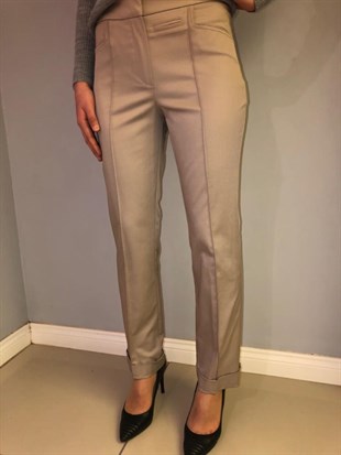 MİMYA DUBLE PAÇA PANTOLON-TAŞ