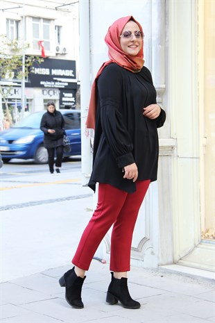 MİMYA DÜZ PANTOLON-KIRMIZI