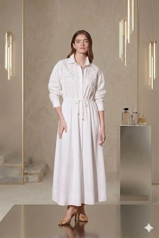 MİSSEMRAMİSS Ivory Flom Dress Elbise