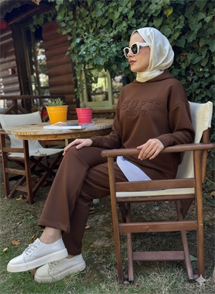 MOODBASIC APLİKE NAKIŞLI KAPÜŞONLU O YHŞO TAKIM