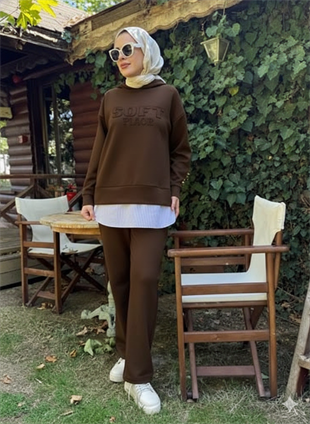 MOODBASIC APLİKE NAKIŞLI KAPÜŞONLU O YHŞO TAKIM