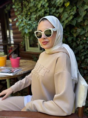 MOODBASIC APLİKE NAKIŞLI KAPÜŞONLU O YHŞO TAKIM