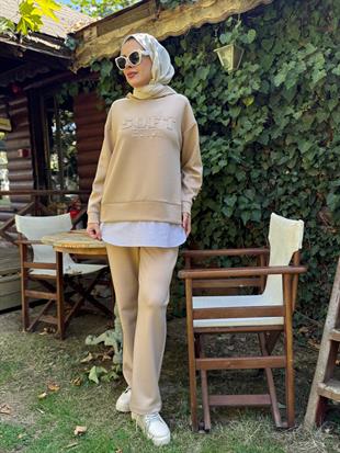 MOODBASIC APLİKE NAKIŞLI KAPÜŞONLU O YHŞO TAKIM