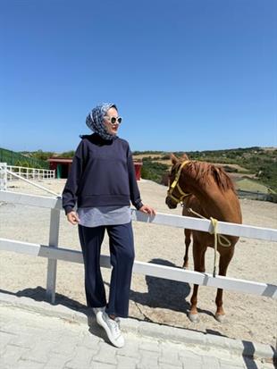 MOODBASIC APLİKE NAKIŞLI KAPÜŞONLU OYŞO TAKIM