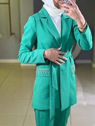 MOODBASİC CEPLERİ TAŞLI BLAZER CEKETLİ TAKIM
