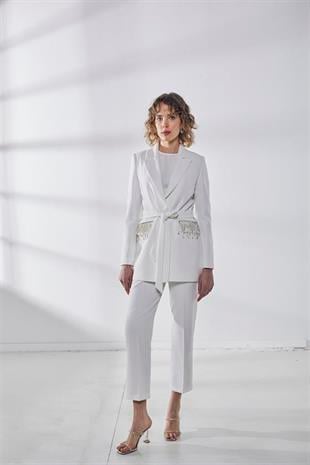 MOODBASİC CEPLERİ TAŞLI BLAZER CEKETLİ TAKIM