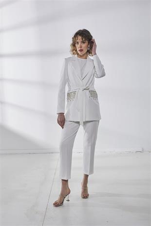 MOODBASİC CEPLERİ TAŞLI BLAZER CEKETLİ TAKIM