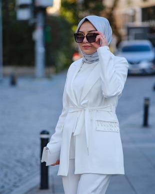 MOODBASİC CEPLERİ TAŞLI BLAZER CEKETLİ TAKIM