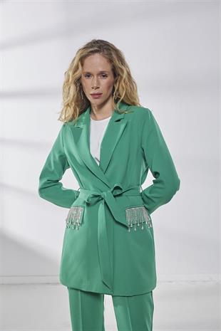 MOODBASİC CEPLERİ TAŞLI BLAZER CEKETLİ TAKIM