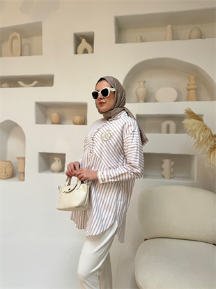 MOODBASIC ÇİZGİLİ PAMUK GÖMLEK