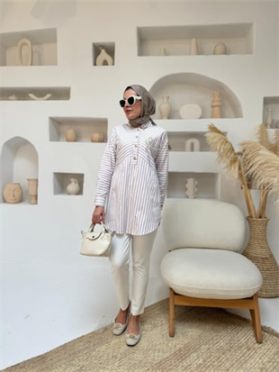 MOODBASIC ÇİZGİLİ PAMUK GÖMLEK