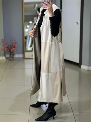 MOODBASIC  DERİ DETAYLI YELEK