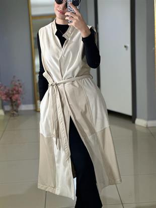 MOODBASIC  DERİ DETAYLI YELEK