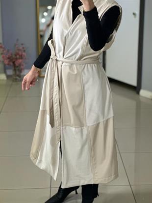 MOODBASIC  DERİ DETAYLI YELEK