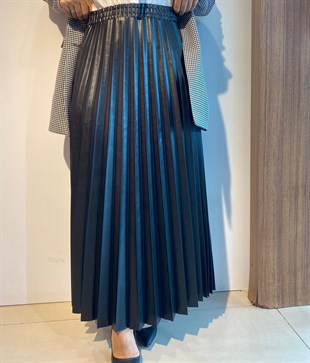 MOODBASİC DERİ PLİSOLE ETEK