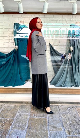 MOODBASİC DERİ PLİSOLE ETEK