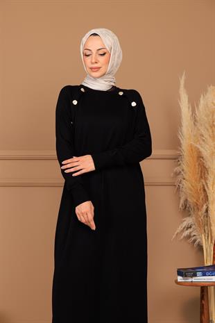 MOODBASİC DÜME DETAYLI SOĞUK MERSERİZE TRİKO ELBİSE