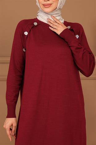 MOODBASİC DÜME DETAYLI SOĞUK MERSERİZE TRİKO ELBİSE