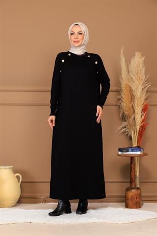 MOODBASİC DÜME DETAYLI SOĞUK MERSERİZE TRİKO ELBİSE