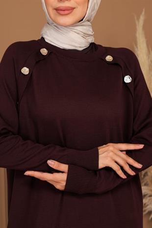 MOODBASİC DÜME DETAYLI SOĞUK MERSERİZE TRİKO ELBİSE