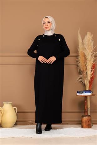 MOODBASİC DÜME DETAYLI SOĞUK MERSERİZE TRİKO ELBİSE