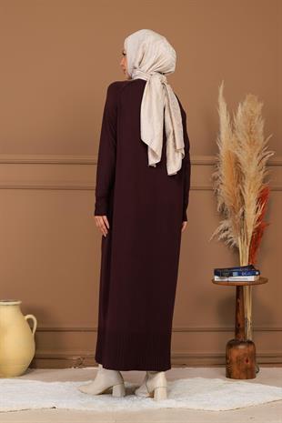 MOODBASİC DÜME DETAYLI SOĞUK MERSERİZE TRİKO ELBİSE