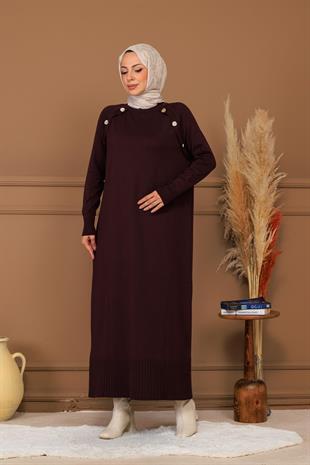 MOODBASİC DÜME DETAYLI SOĞUK MERSERİZE TRİKO ELBİSE