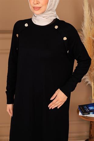 MOODBASİC DÜME DETAYLI SOĞUK MERSERİZE TRİKO ELBİSE