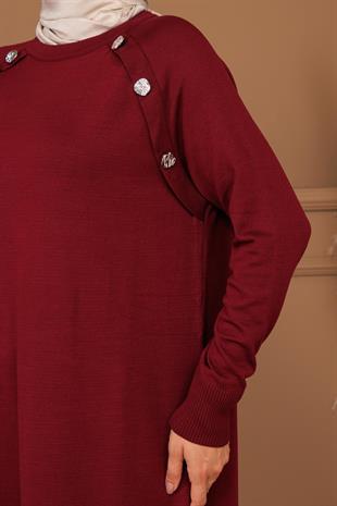 MOODBASİC DÜME DETAYLI SOĞUK MERSERİZE TRİKO ELBİSE