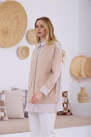 MOODBASIC HIRKA GÖRÜNÜMLÜ DÜĞMELİ TUNİK