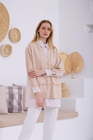 MOODBASIC HIRKA GÖRÜNÜMLÜ DÜĞMELİ TUNİK