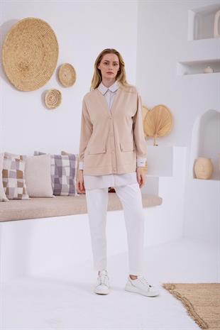 MOODBASIC HIRKA GÖRÜNÜMLÜ DÜĞMELİ TUNİK