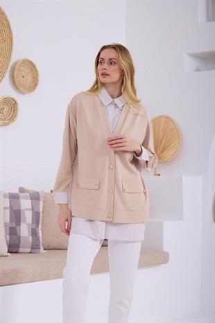 MOODBASIC HIRKA GÖRÜNÜMLÜ DÜĞMELİ TUNİK