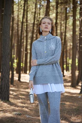 MOODBASIC KAPÜŞONLU SERPME ÜÇLÜ TRİKO TAKIM