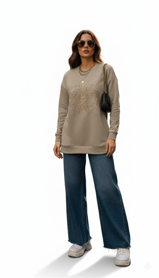 MOODBASIC NAKIŞLI TAŞLANMIŞ TEN CEL TUNİK