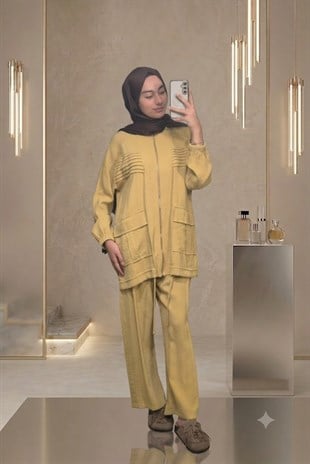 Moodbasic NERVÜRLÜ FERMUARLI ORGANİK PAMUK TAKIM