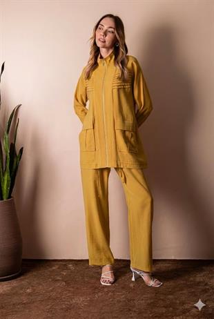 Moodbasic NERVÜRLÜ FERMUARLI ORGANİK PAMUK TAKIM