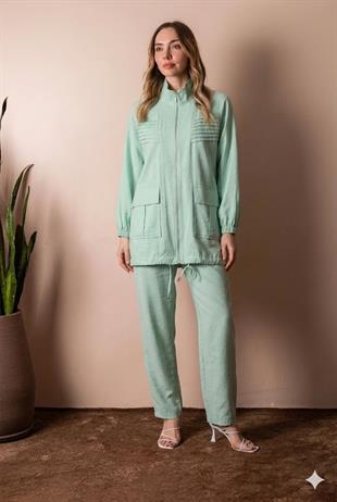 Moodbasic NERVÜRLÜ FERMUARLI ORGANİK PAMUK TAKIM