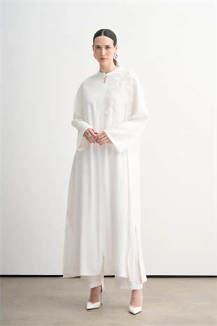 MOODBASIC ORGANZE ÇİÇEK NAKIŞLI FERACE