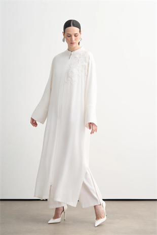 MOODBASIC ORGANZE ÇİÇEK NAKIŞLI FERACE