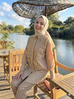 MOODBASİC Premium By Moodbasic BRODE NAKIŞLI GÖMLEK