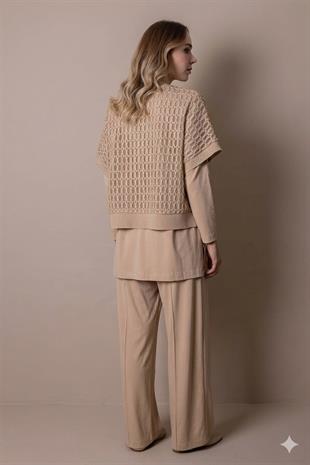 Moodbasic Premium By Moodbasic FİLE BLUZLU PAMUKLU ÜÇLÜ TAKIM