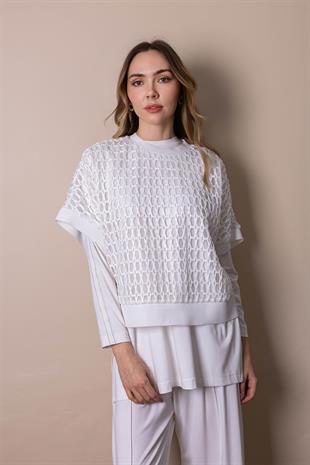 Moodbasic Premium By Moodbasic FİLE BLUZLU PAMUKLU ÜÇLÜ TAKIM