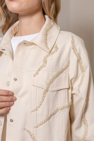 MOODBASİC PREMIUM KRİSTAL BONCUK İŞLEMELİ PAMUK CEKET