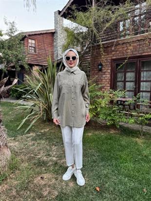 MOODBASIC PREMIUM SERPME METAL AKSESUARLI TAŞLI GÖMLEK