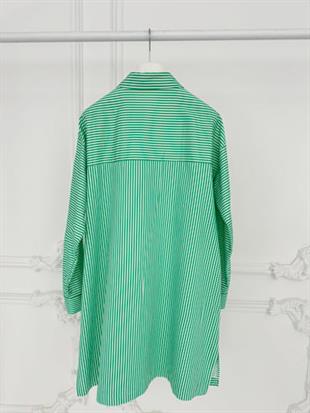 MOODBASIC ŞERİT BRODELİ ÇİZGİLİ GÖMLEK