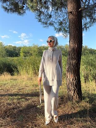 Moodbasic SERPME TAŞLI TRİKO TAKIM